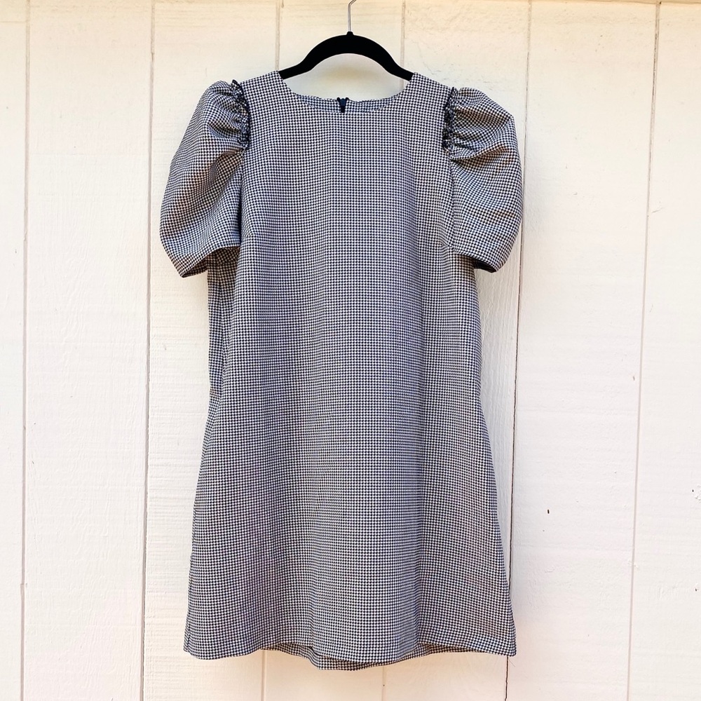 Zara Black and White Houndstooth Dress